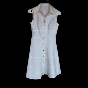 CALVIN KLEIN WHITE FIT N FLARE DRESS SIZE 2